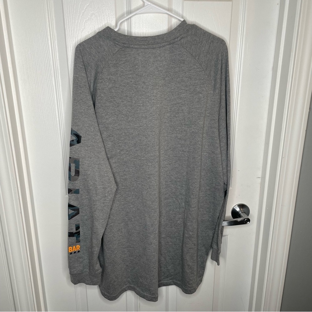 Ariat Rebar T-Shirt Pocket Tee Cotton Strong Camo Sleeve Workwear in Gray 2XL - Picture 3 of 15